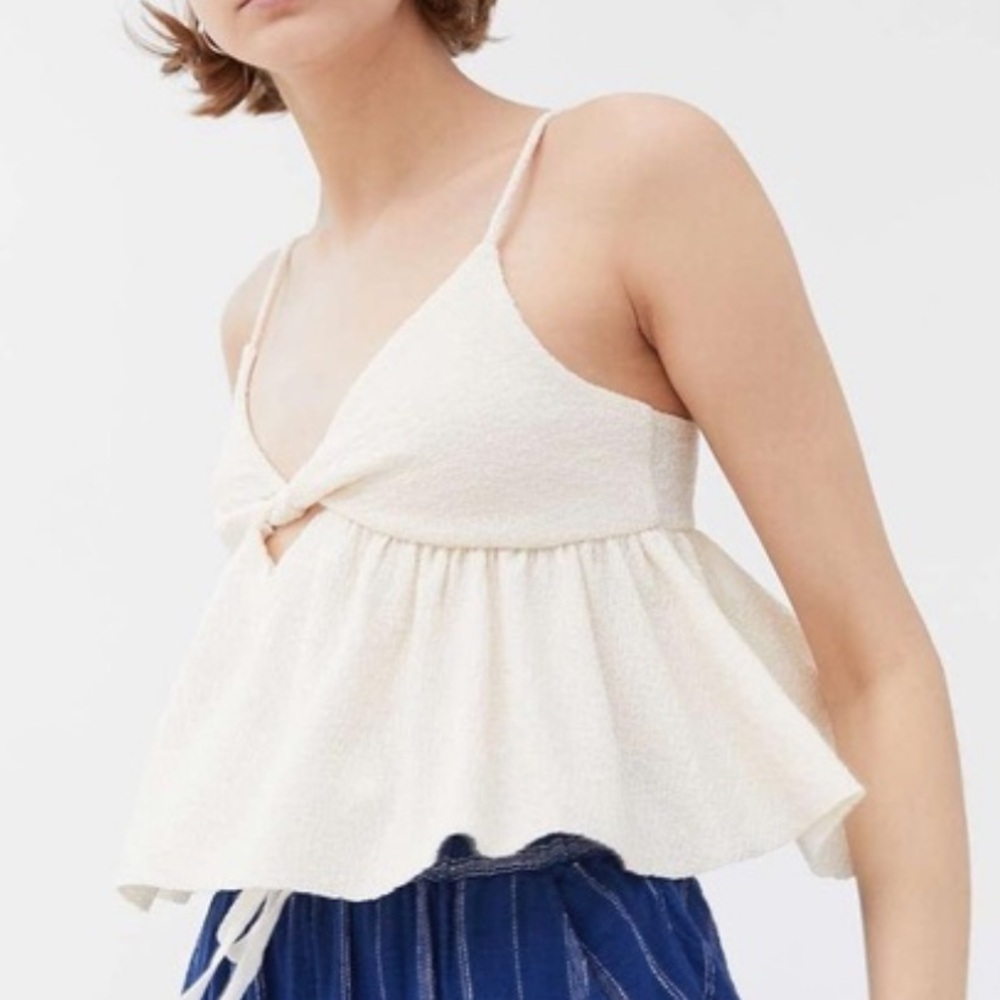 Urban Outfitters Cream Textured Knit Top